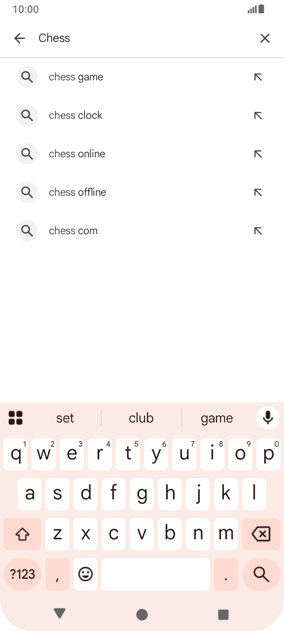 Key in the name or subject of the required app and press the search icon.