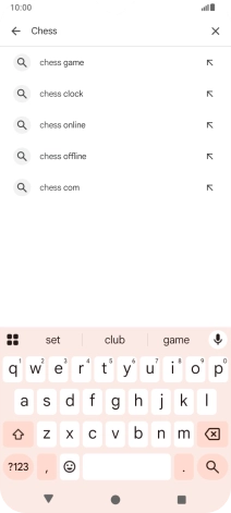 Key in the name or subject of the required app and press the search icon.