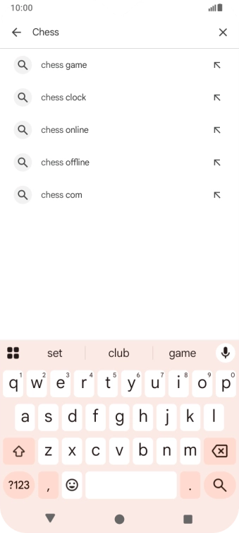 Key in the name or subject of the required app and press the search icon.