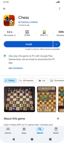 Press Install and follow the instructions on the screen to install the app.