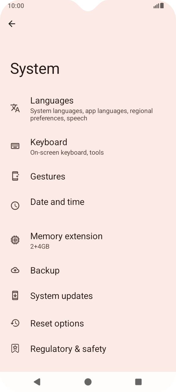 Press Reset options.