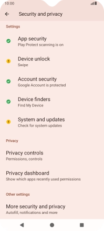 Press Device unlock.