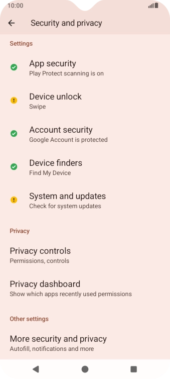 Press Device unlock.