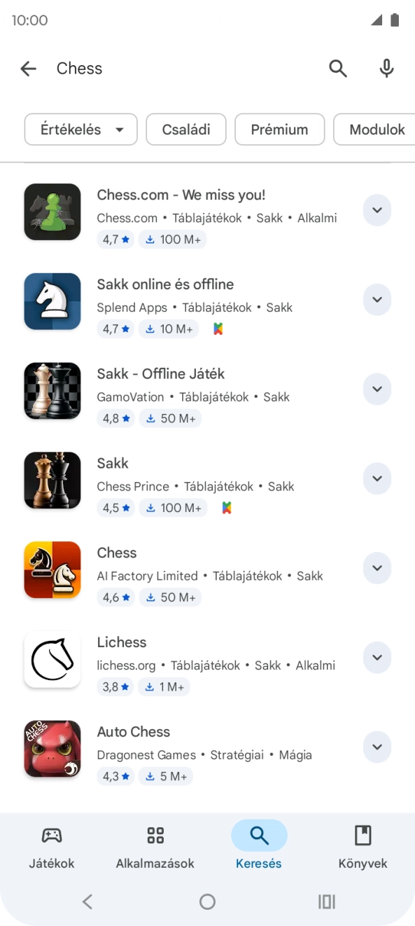 Kattints a kívánt alkalmazásra.