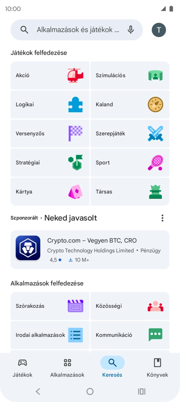 Kattints a keresés mezőre.