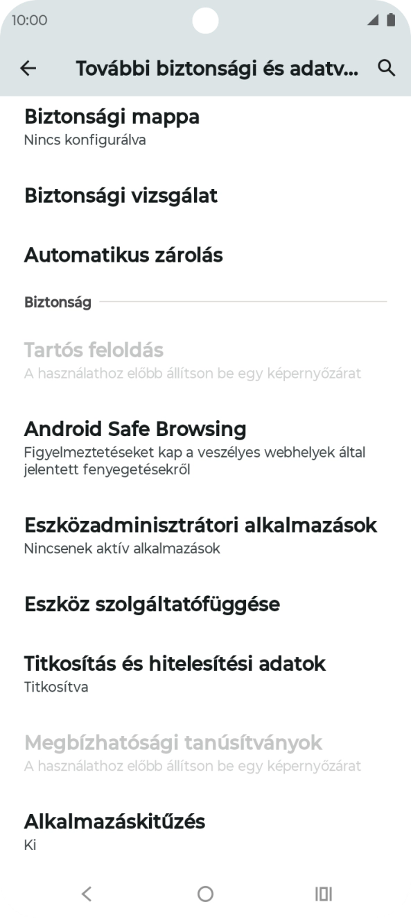 Válaszd az Eszköz szolgáltatófüggése lehetőséget.