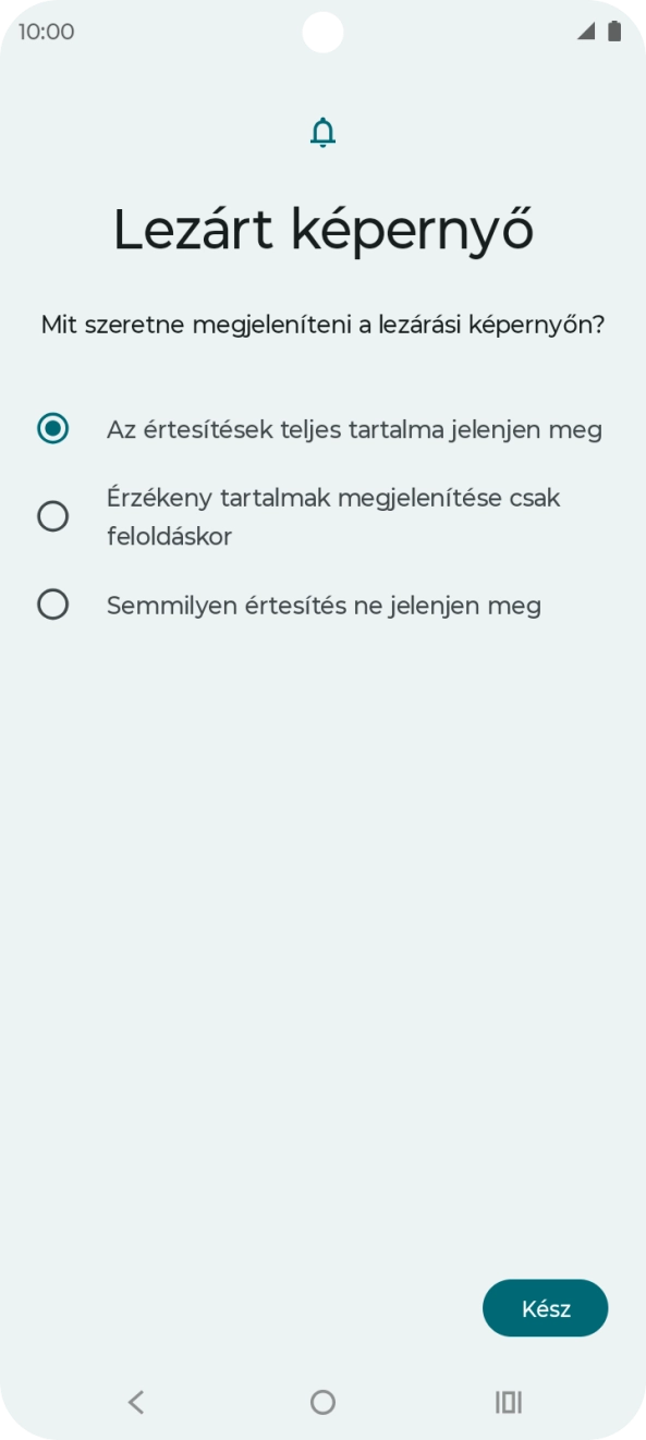 Válaszd a kívánt beállítást a funkció be- vagy kikapcsolásához.