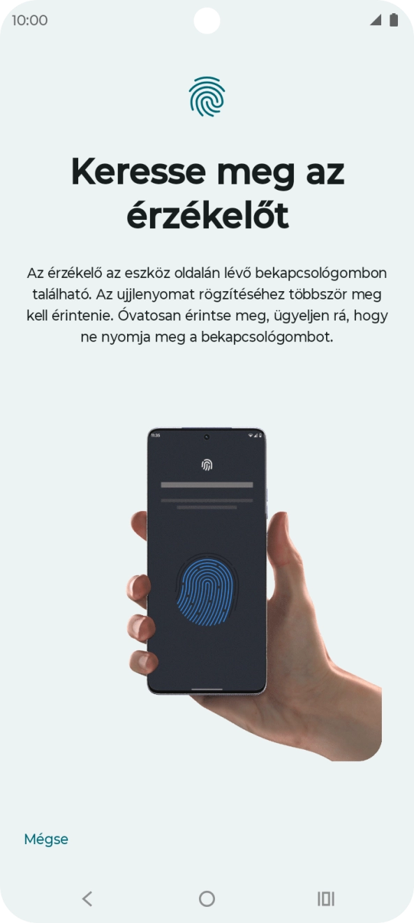 Kövesd a kijelzőn megjelenő utasításokat képernyőzár létrehozásához ujjlenyomattal.