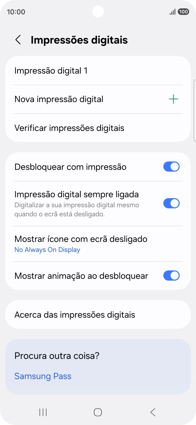 Prima as definições pretendidas para as ativar ou desativar.