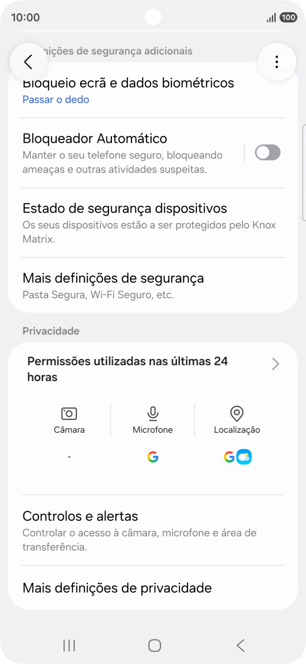 Prima Mais definições de segurança.