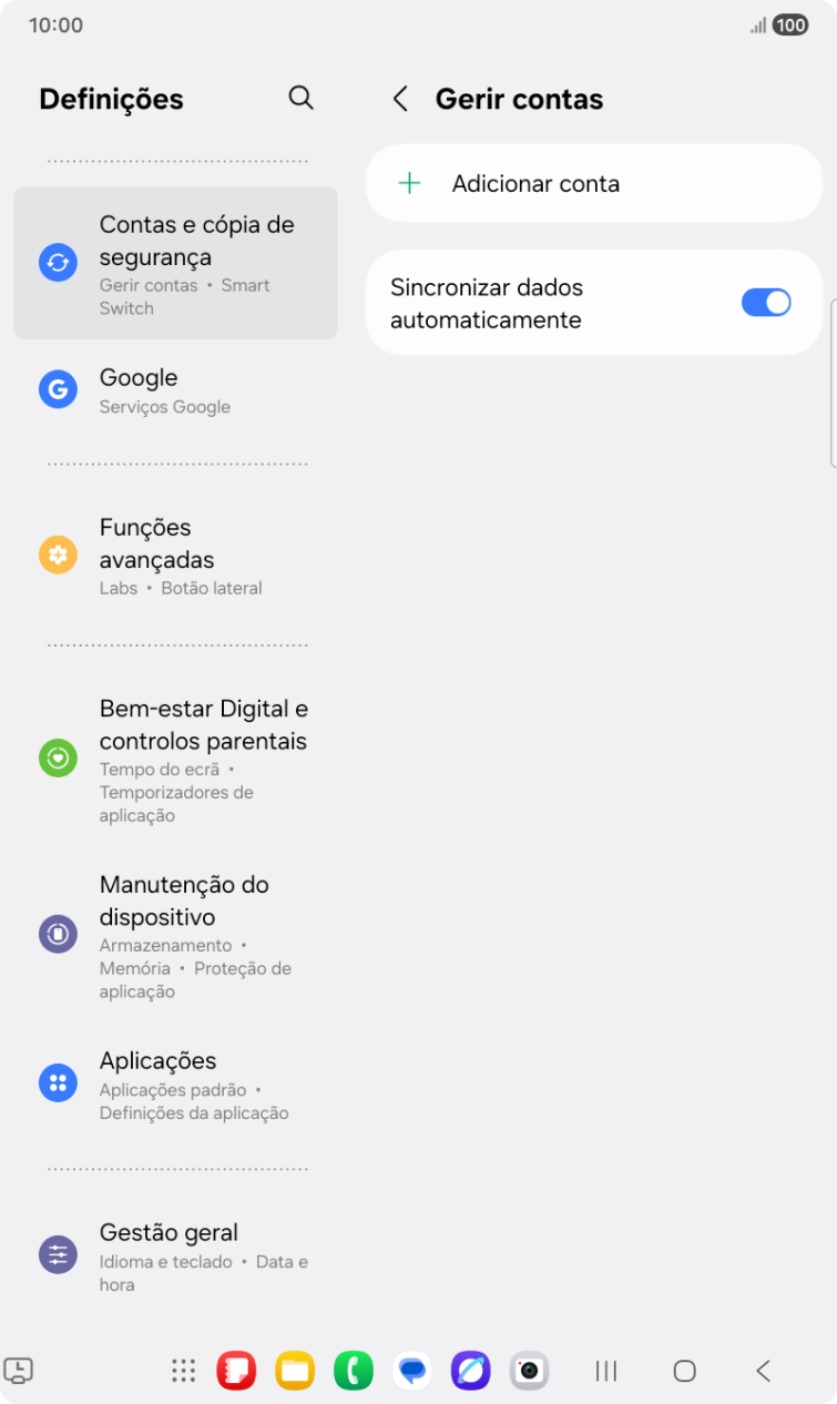 Prima Adicionar conta.
