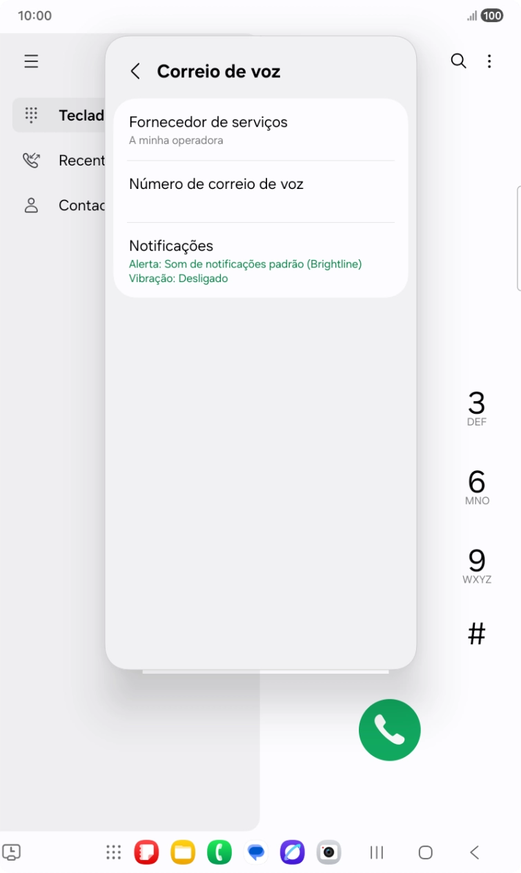 Prima Número de correio de voz.