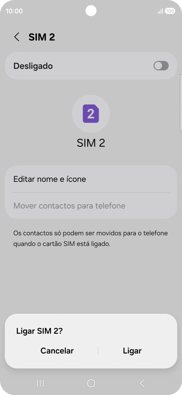 Se ativar a utilização do plano, deve premir Ligar.
