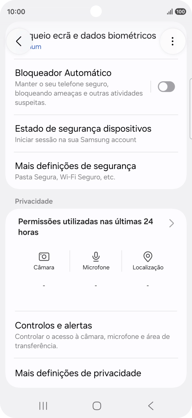 Prima Mais definições de segurança.