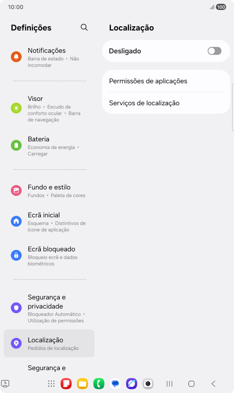 Prima o indicador para ativar ou desativar a função.