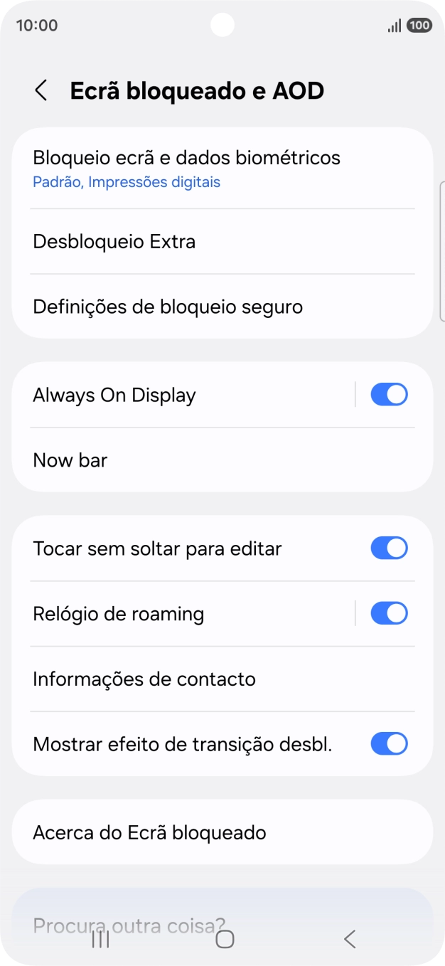 Prima Bloqueio ecrã e dados biométricos e introduza o código adicional de bloqueio do telefone que criou anteriormente.