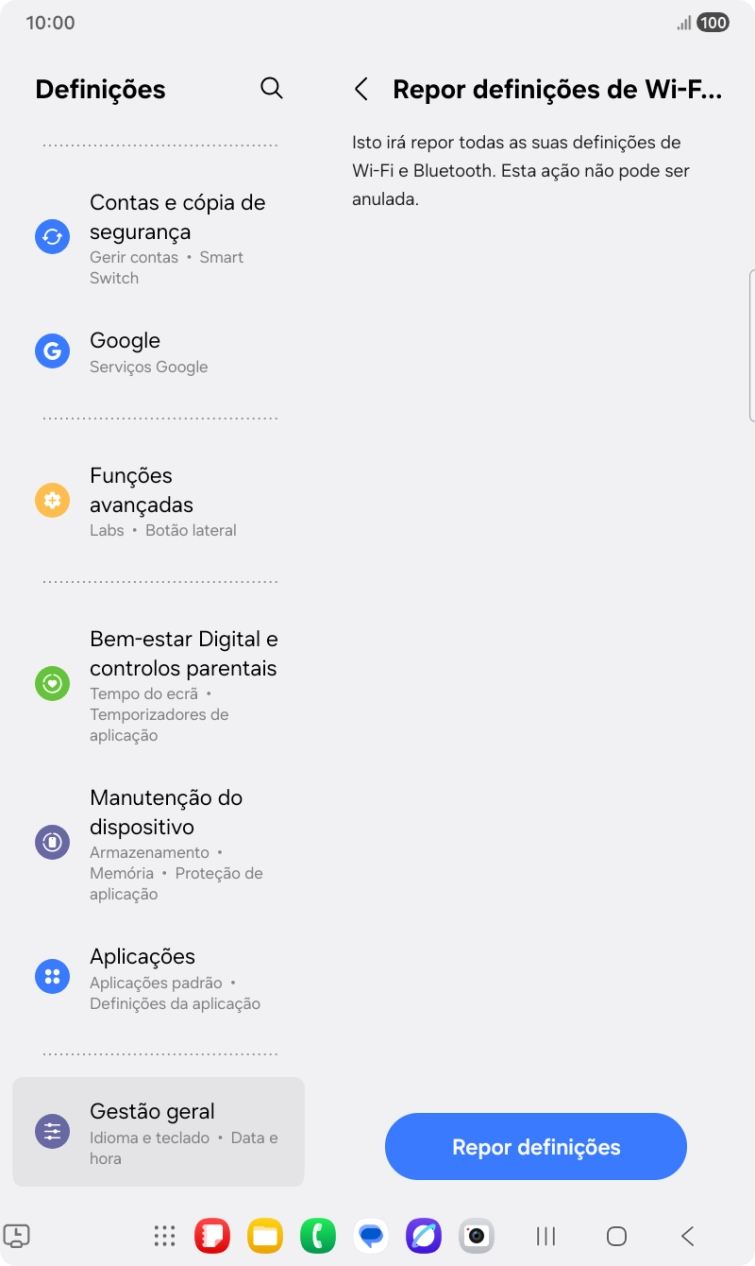 Prima Repor definições.
