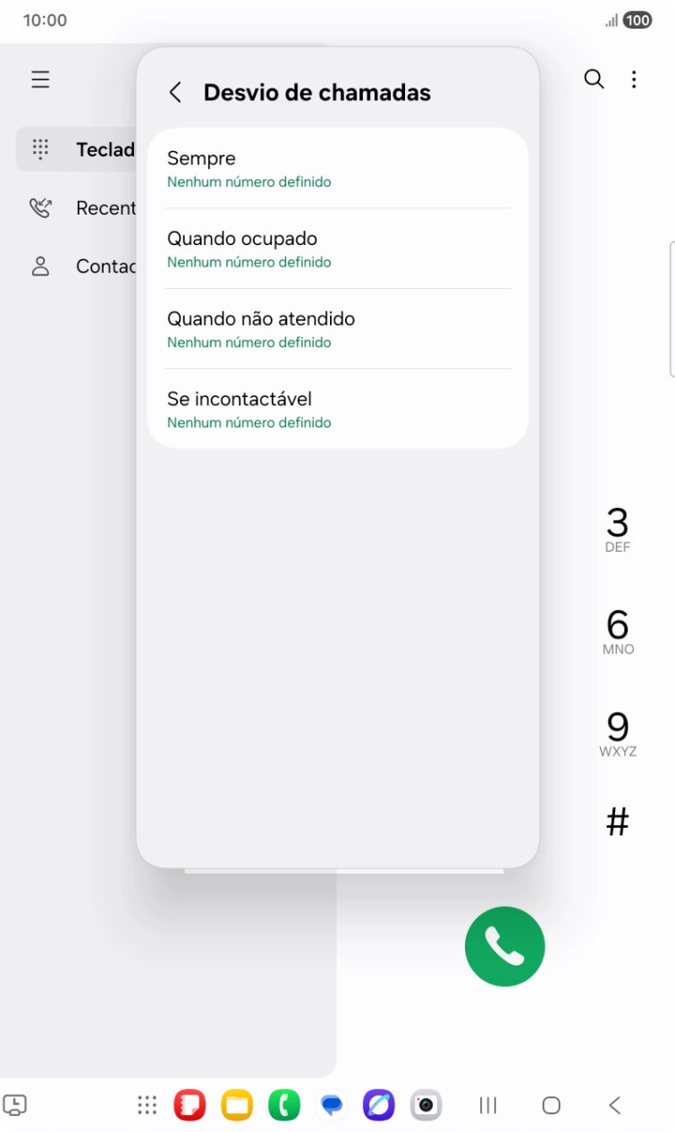 Prima o tipo de desvio pretendido.