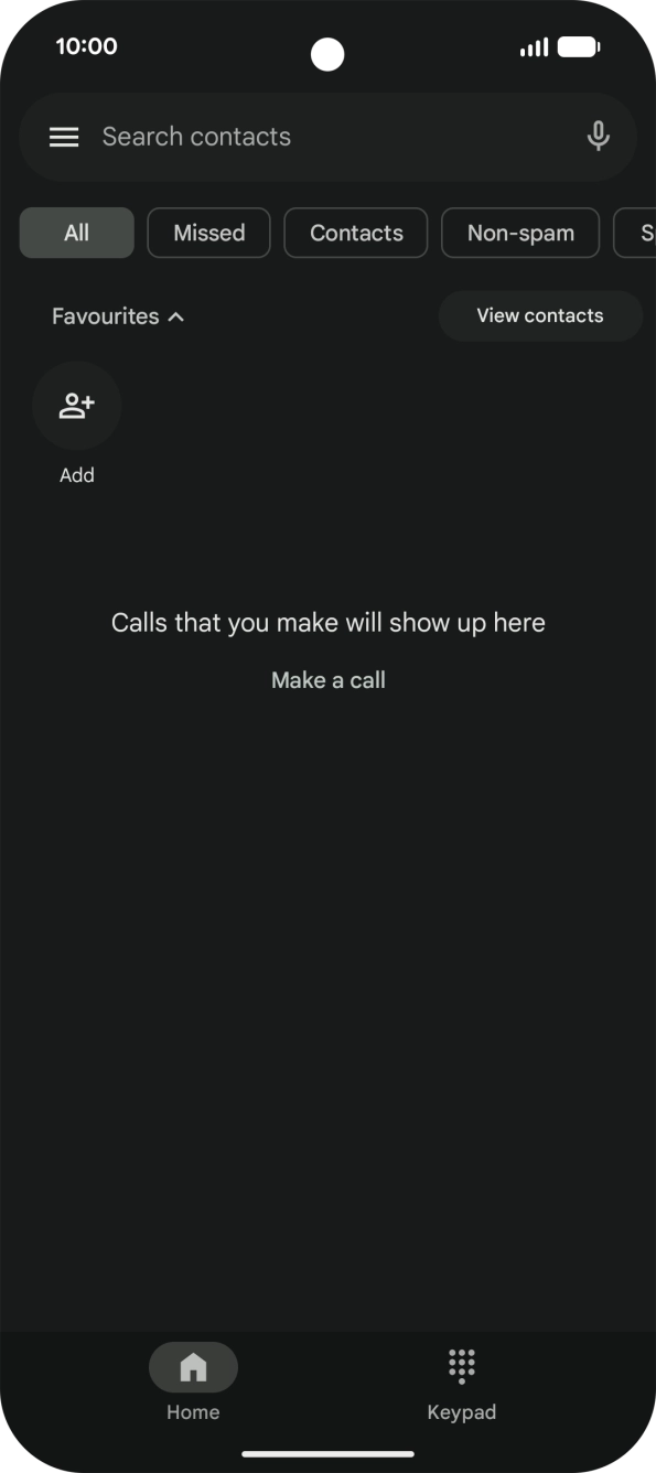 Press the menu icon.