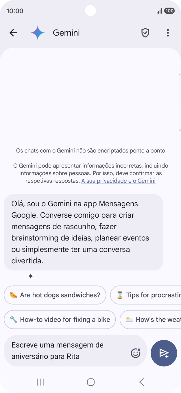 Escreva ou diga com as suas palavras qual o assunto que pretende usar.