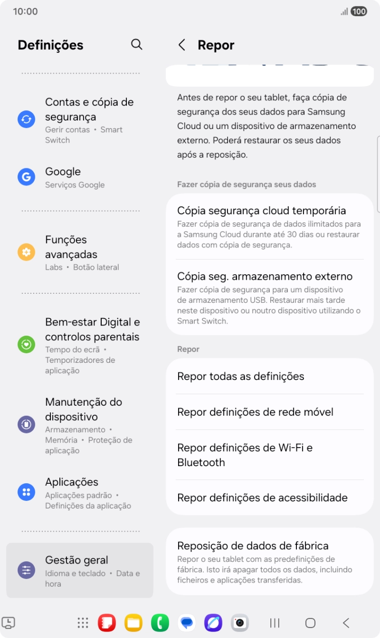 Prima Reposição de dados de fábrica.