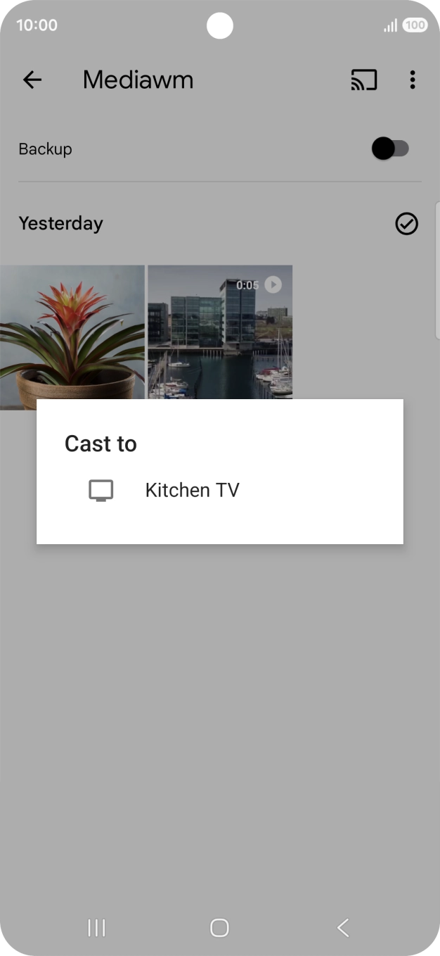 Press the required device. Press the required device.