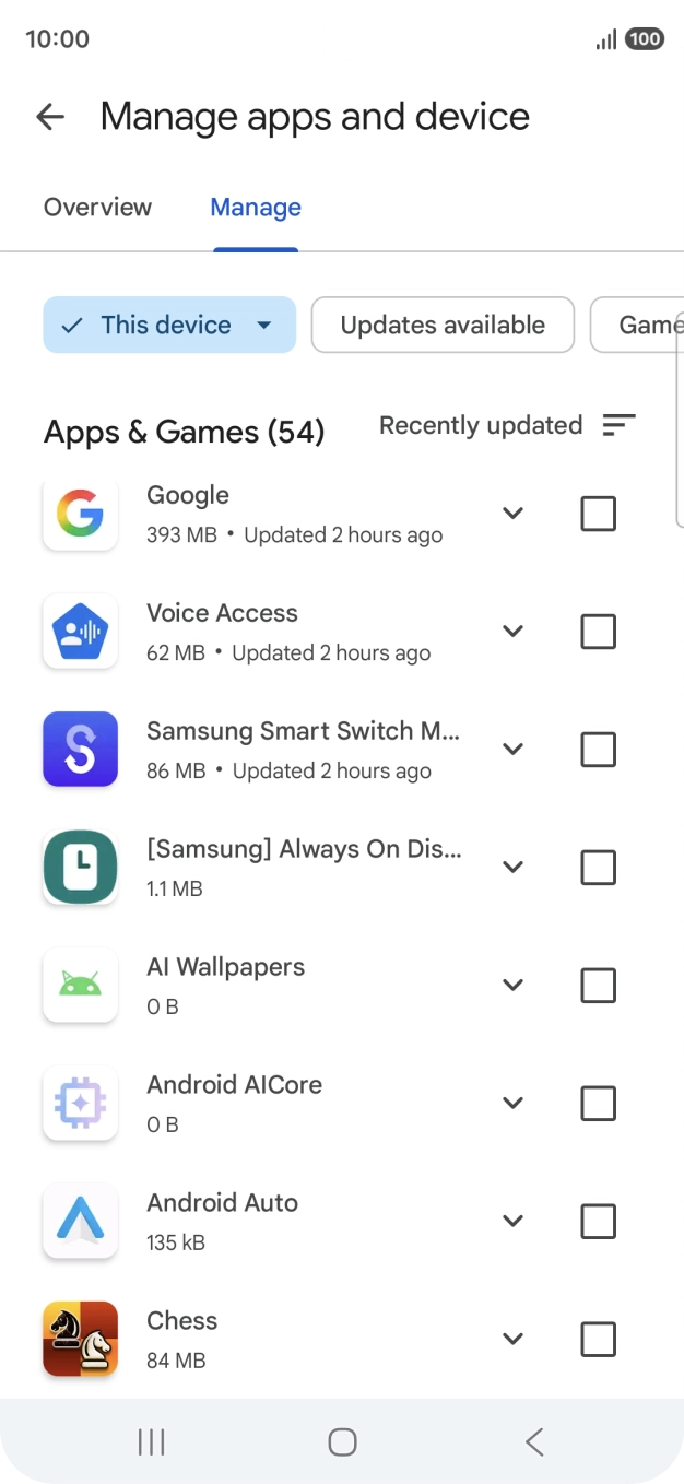 Press the required app.
