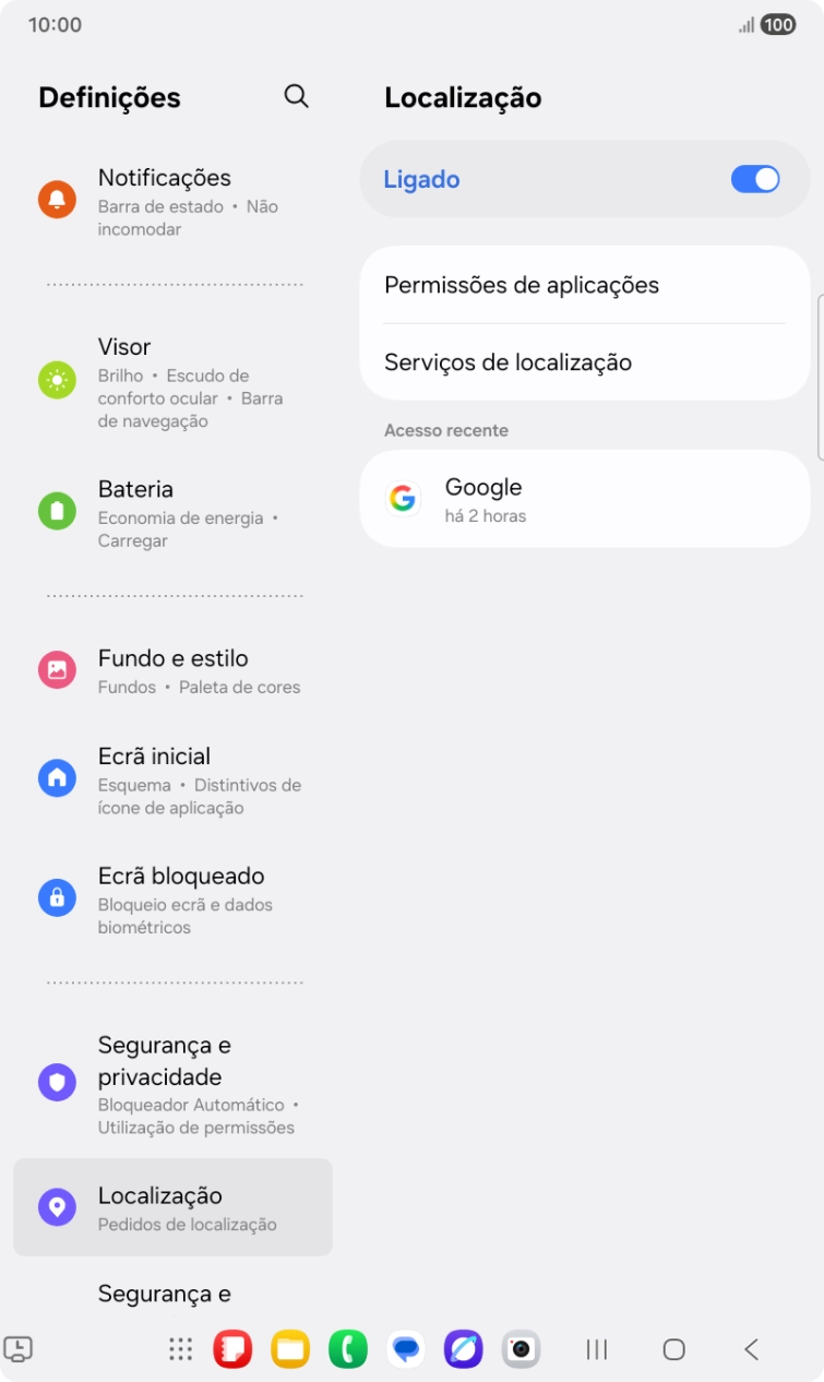 Prima Permissões de aplicaçãoes.