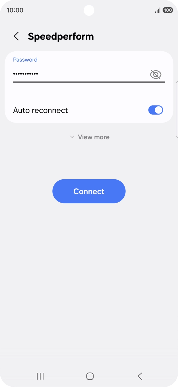 Key in the password for the WiFi network and press Connect.