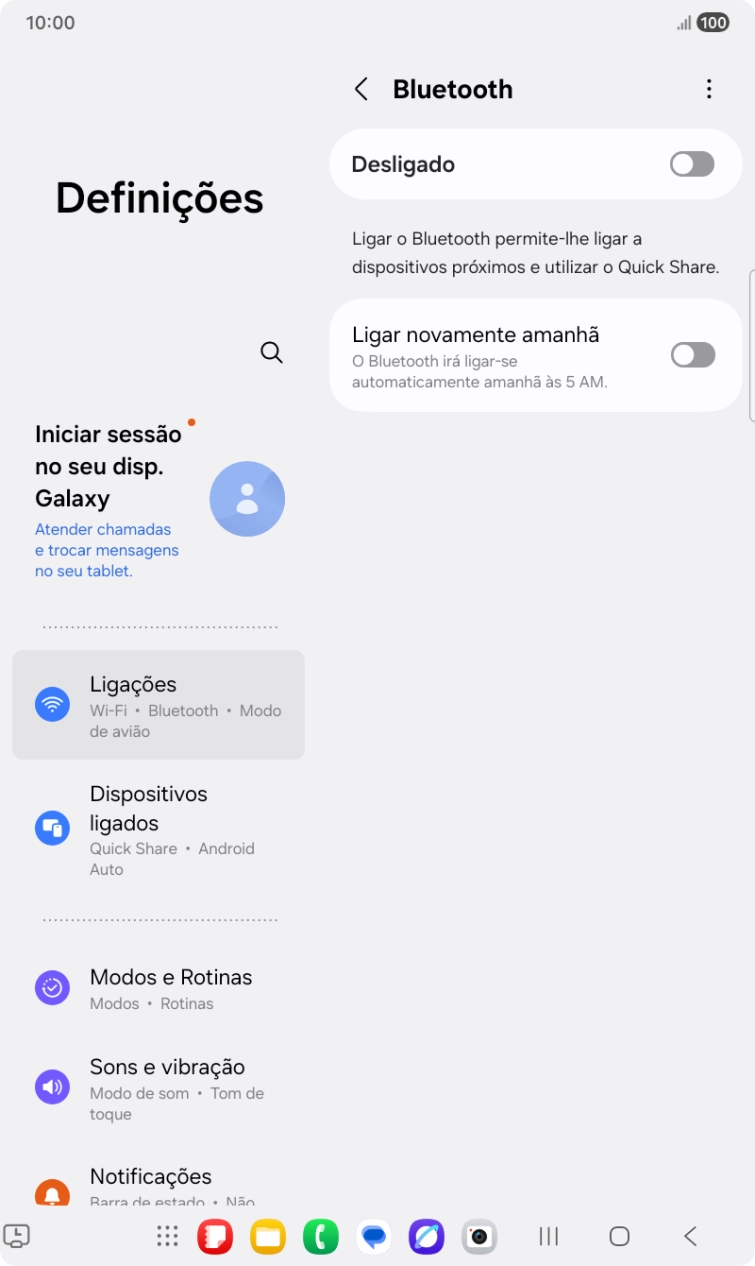 Prima o indicador para ativar a função.