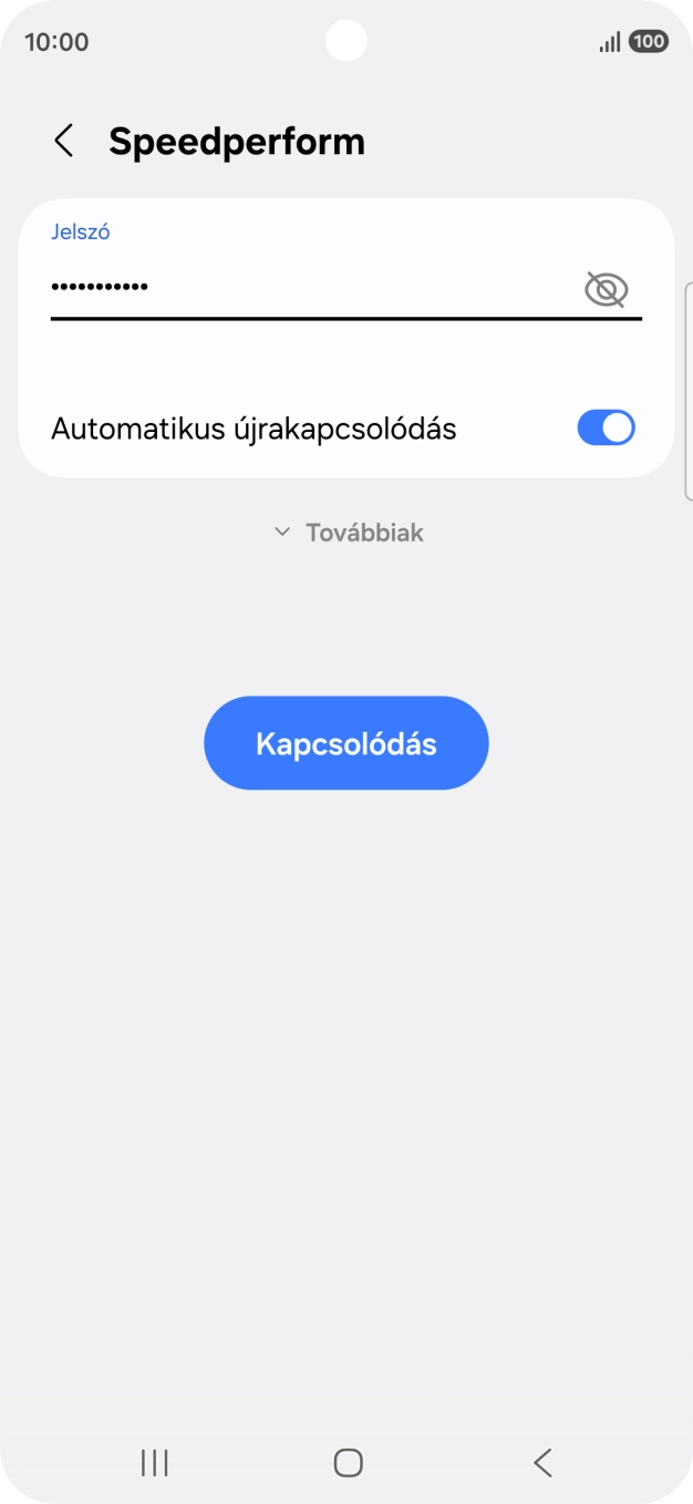 Írd be a Wi-Fi hálózatodhoz tartózó jelszót, és válaszd a Kapcsolódás lehetőséget. Írd be a Wi-Fi hálózatodhoz tartózó jelszót, és válaszd a Kapcsolódás lehetőséget.
