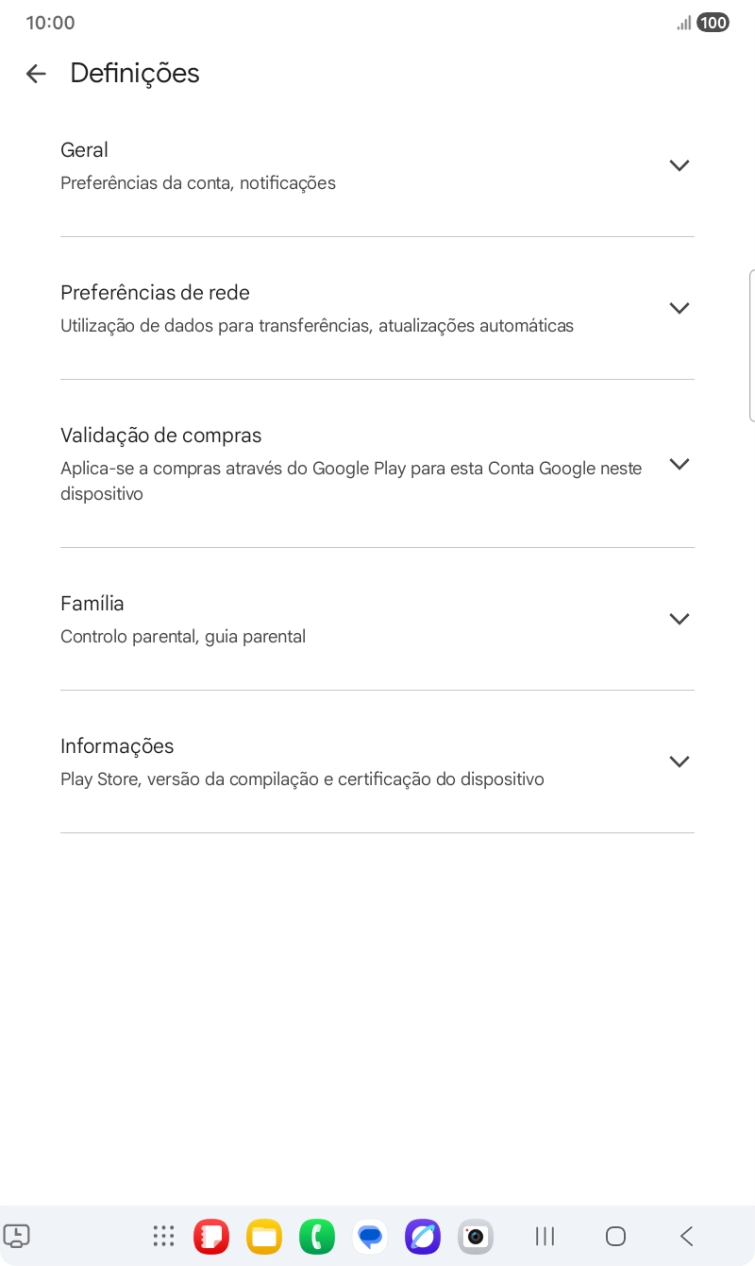 Prima Preferências de rede.