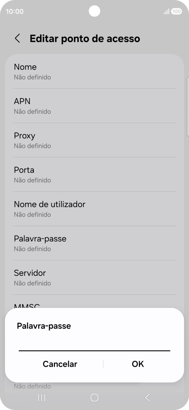 Introduza vodafone e prima OK.