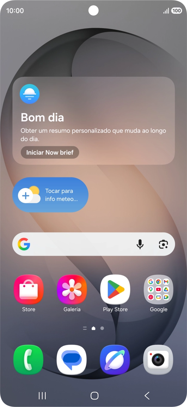 Deslize o dedo sobre o ecrã para baixo, a partir do canto superior direito do ecrã.