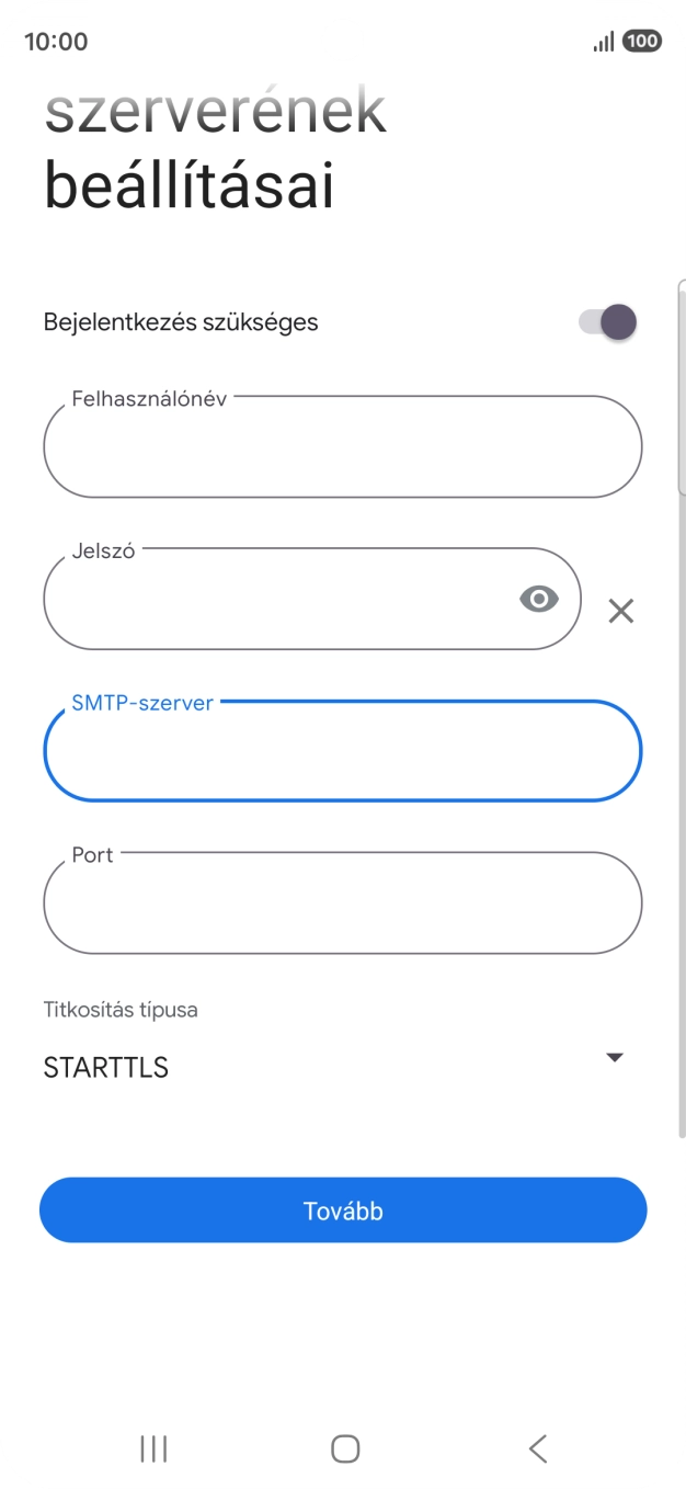 Kattints a „Port” alatti mezőre, és írd be a következőt: 587.