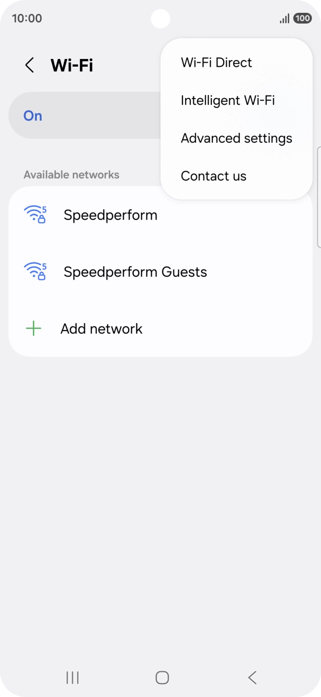 Press Intelligent Wi-Fi. Press Intelligent Wi-Fi.
