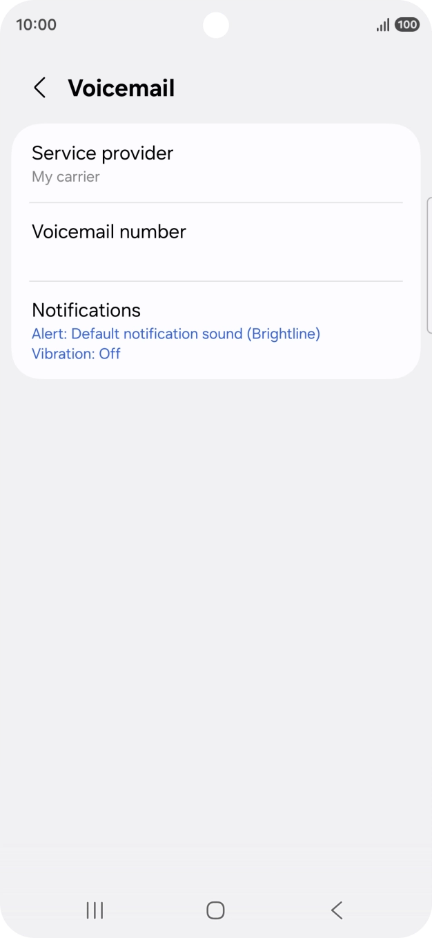 Press Voicemail number.