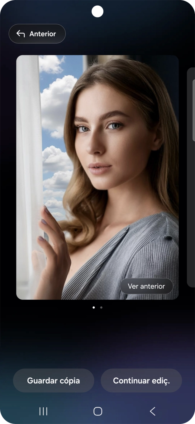Prima Guardar cópia para guardar a sugestão de imagem gerada.