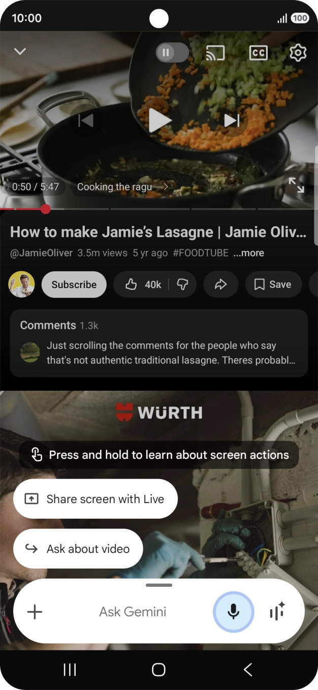 Press Ask about video. Press Ask about video.