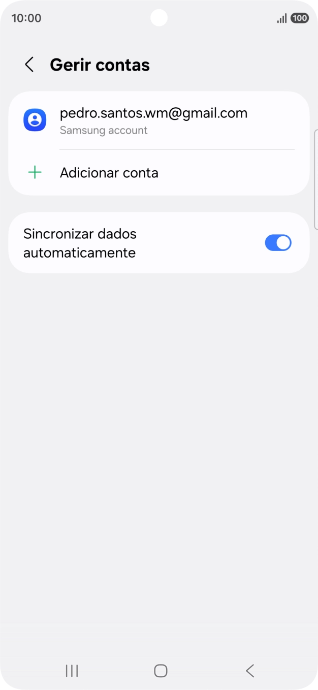 Prima Adicionar conta.