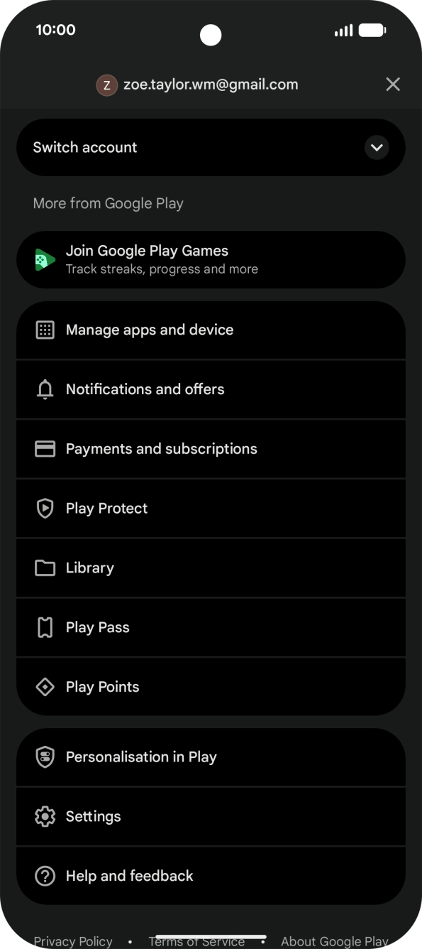 Press Manage apps and device.