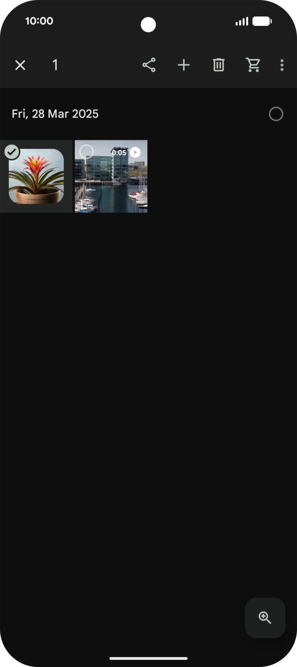 Press the required pictures or videos to select them. Press the required pictures or videos to select them.