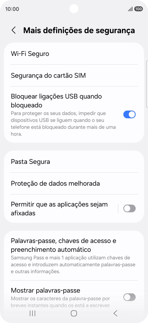 Prima Segurança do cartão SIM.