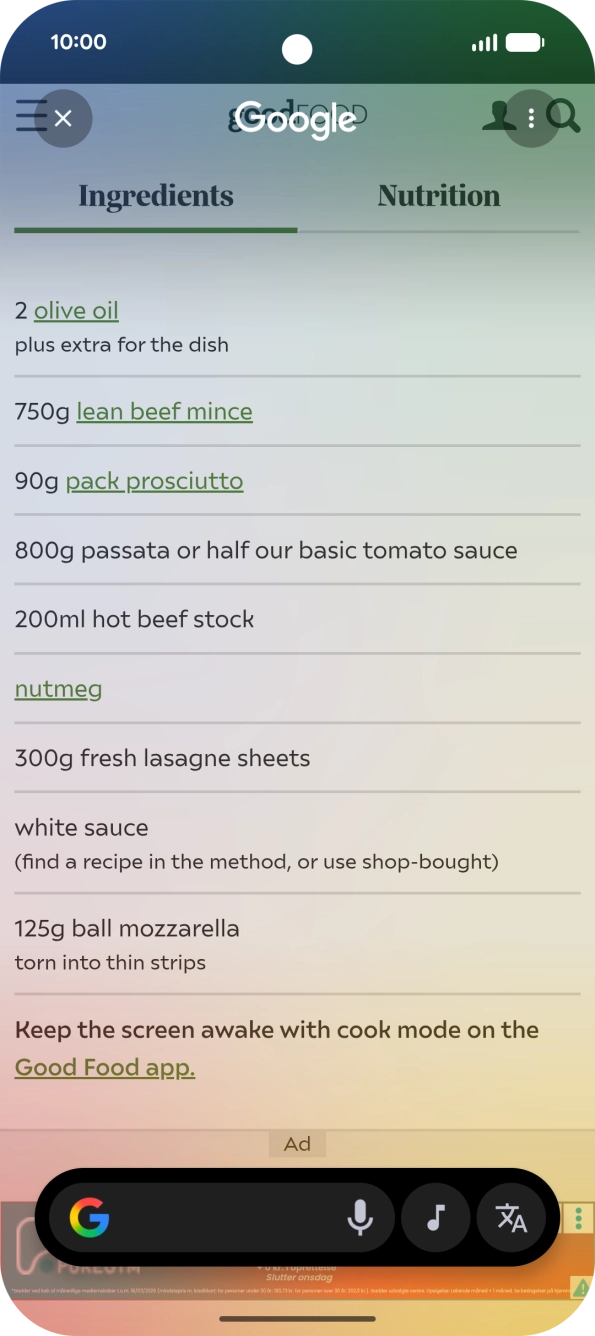 Press the translate icon. Press the translate icon.
