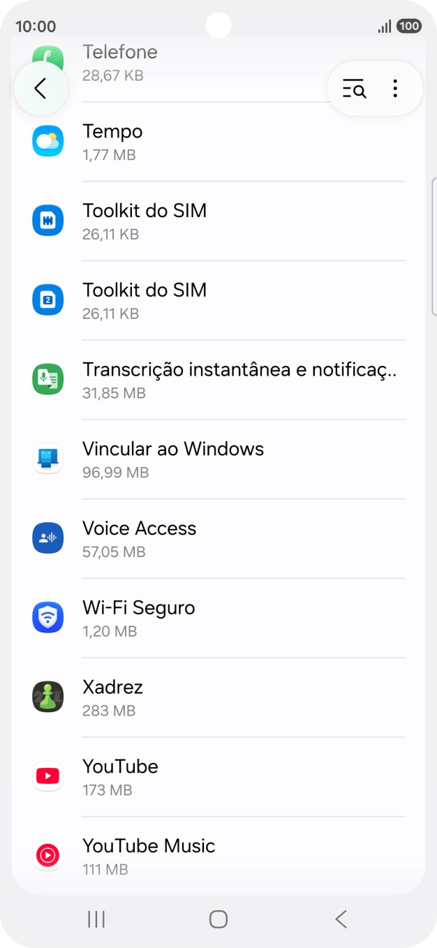 Prima a app pretendida.