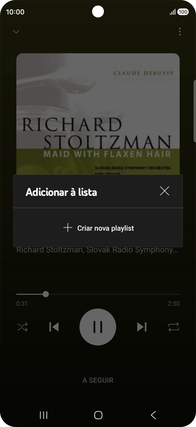 Prima Criar nova playlist.