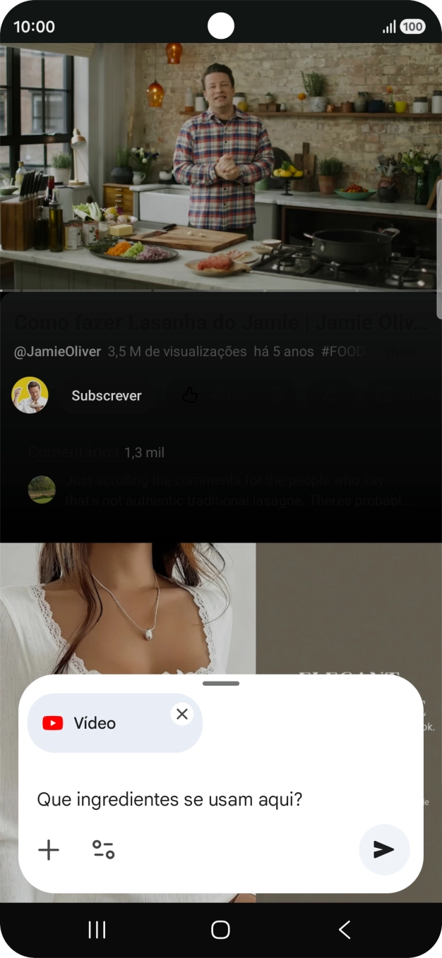 Siga as indicações no ecrã para escrever ou ditar a pergunta pretendida para o vídeo.