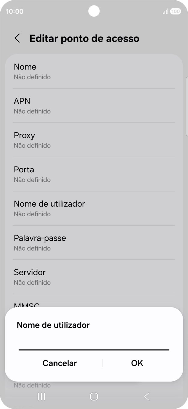 Introduza vodafone e prima OK.