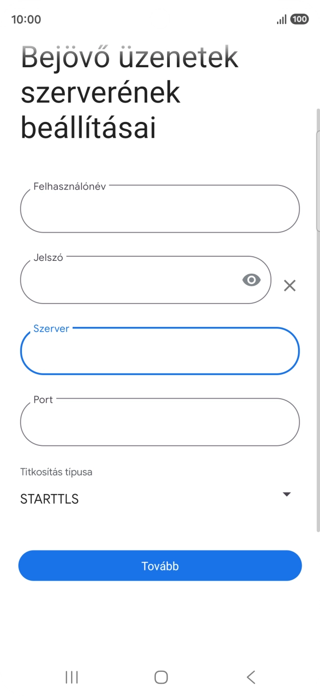 Kattints a „Port” alatti mezőre, és írd be a következőt: 993.