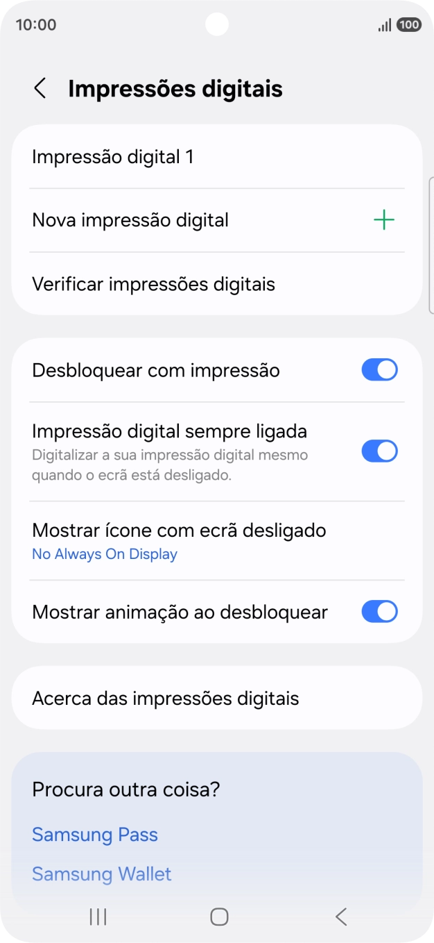 Prima as definições pretendidas para as ativar ou desativar.